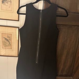 Ann Taylor LOFT Women's Sleeveless Midi Sheath Dress Gold Zipper in Black, US 4